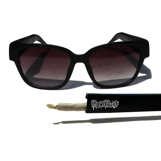 Black Hidden Stoarge Sunglasses With Joint